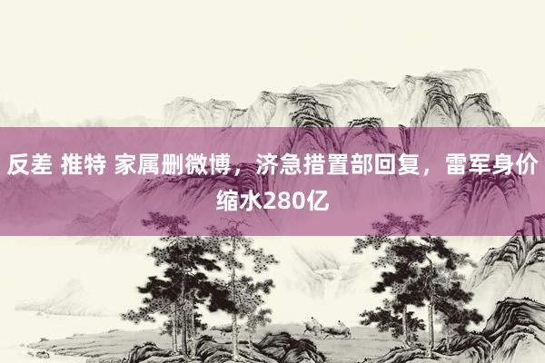反差 推特 家属删微博，济急措置部回复，雷军身价缩水280亿