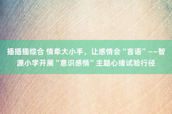 插插插综合 情牵大小手，让感情会“言语”——智源小学开展“意识感情”主题心绪试验行径