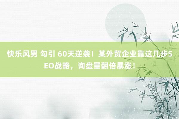 快乐风男 勾引 60天逆袭！某外贸企业靠这几步SEO战略，询盘量翻倍暴涨！