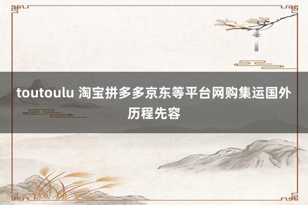toutoulu 淘宝拼多多京东等平台网购集运国外历程先容
