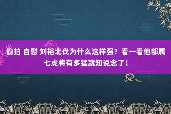 偷拍 自慰 刘裕北伐为什么这样强？看一看他部属七虎将有多猛就知说念了！