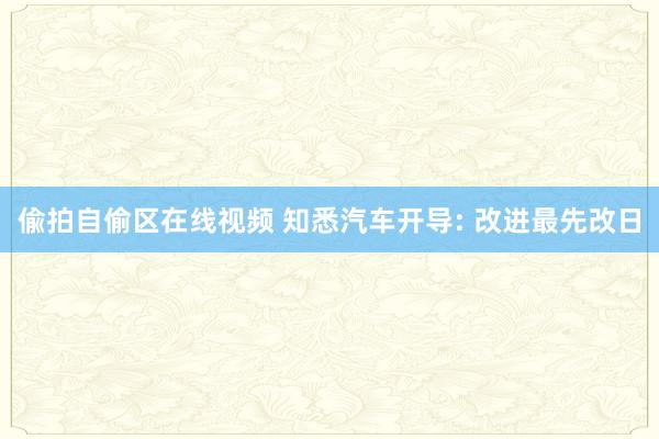 偸拍自偷区在线视频 知悉汽车开导: 改进最先改日