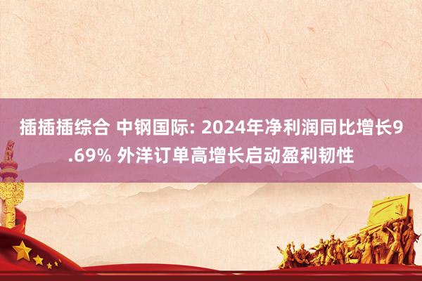 插插插综合 中钢国际: 2024年净利润同比增长9.69% 外洋订单高增长启动盈利韧性