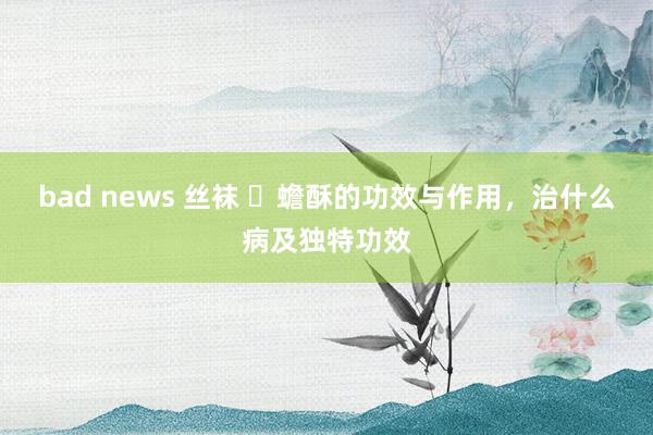 bad news 丝袜 ​蟾酥的功效与作用，治什么病及独特功效
