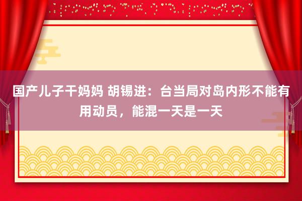 国产儿子干妈妈 胡锡进：台当局对岛内形不能有用动员，能混一天是一天